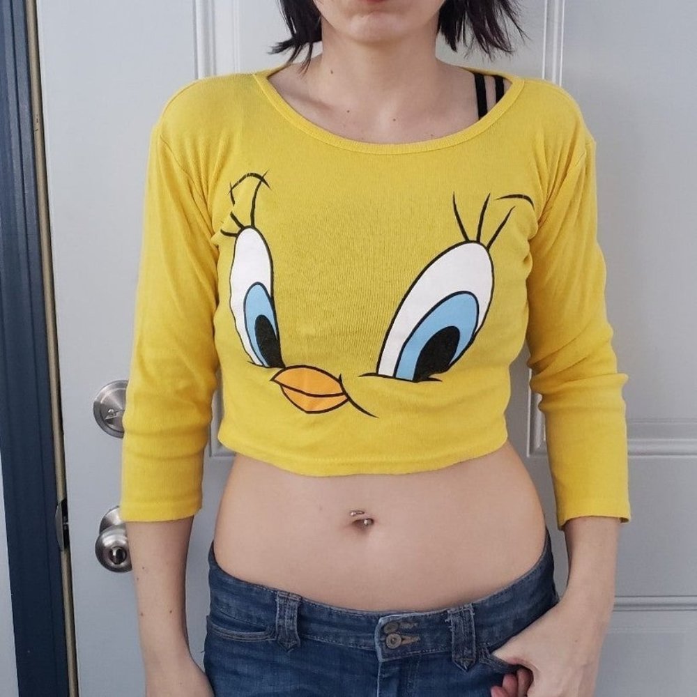 90s/Y2K Tweety‎ Bird Crop Top
